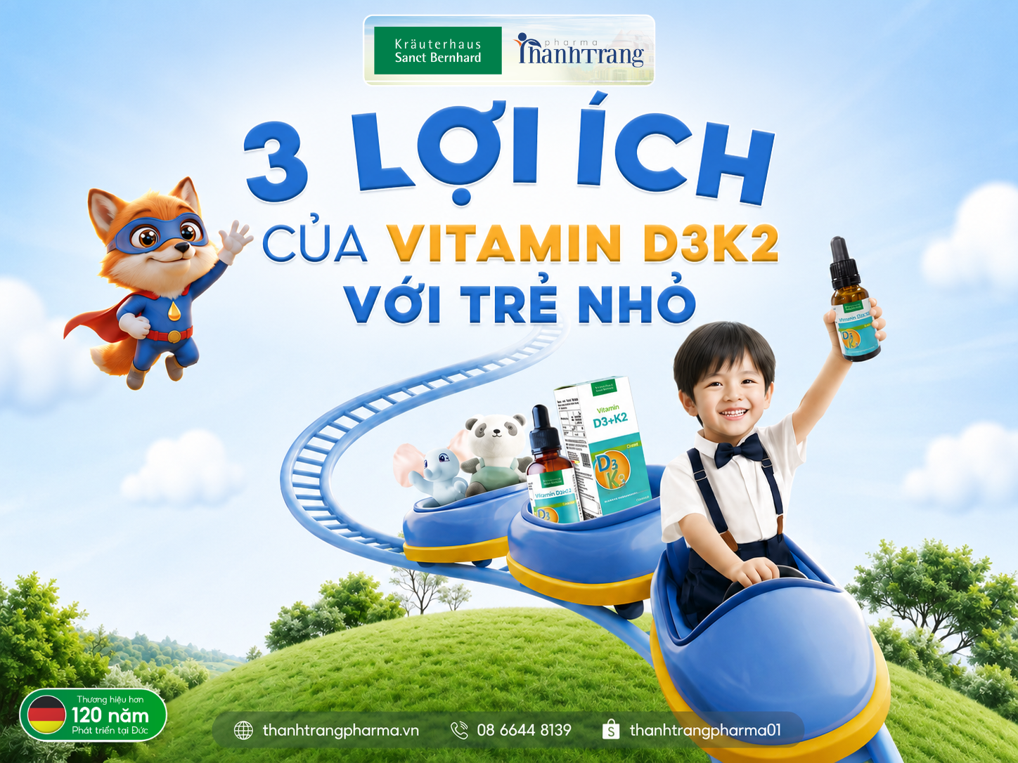 Khám phá 3 lợi ích của D3K2 giúp bé phát triển toàn diện